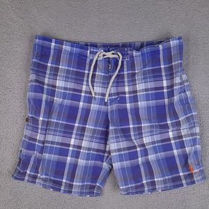 Polo Ralph Lauren Swim‎ Trunks Mens 41 Blue Shorts Drawstring Bathing Suit